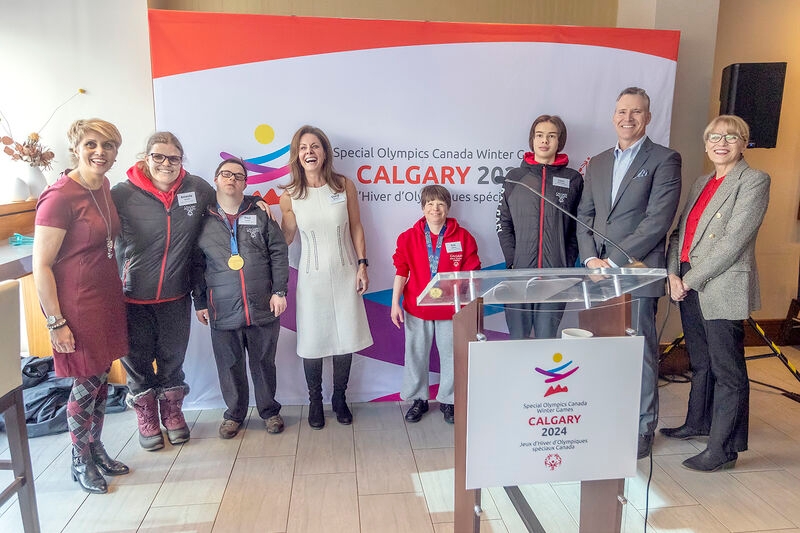 A photoshoot during the launch of the Calgary 2024 Special Olympics